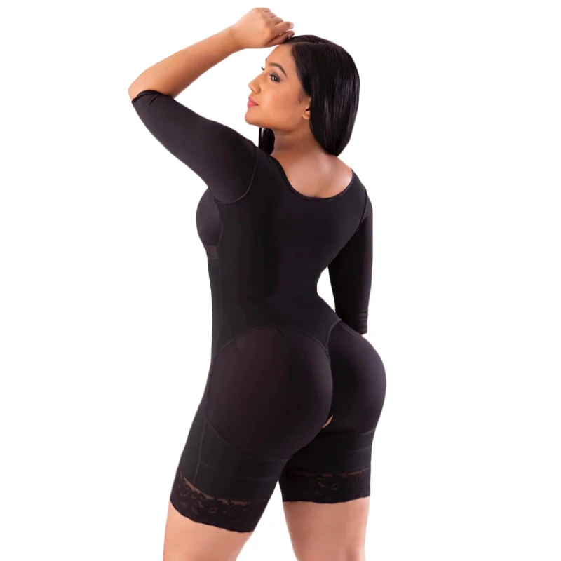 Bra-girdle Combination With Sleeves Front Closure Adjustable Hooks/Fajas Reducing And Shaping Girdles For Women