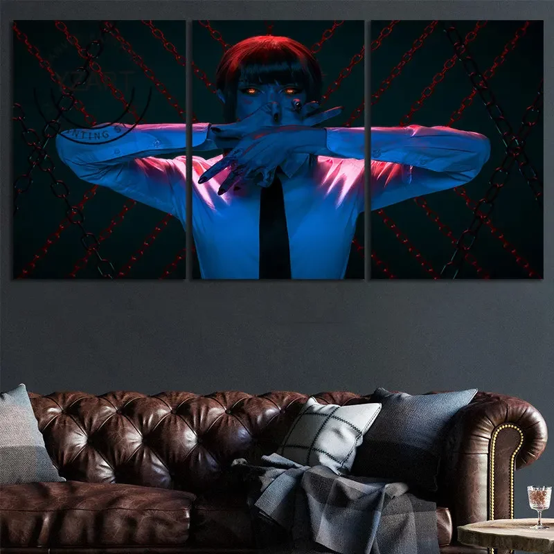 

Popular Japanese Comic Chainsaw Man Anime Figure Makima HD Canvas Print Poster Painting Home Decor Wall Decoration Anime