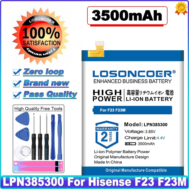 

LOSONCOER 0 Cycle 3500mAh LPN385300 Battery for Hisense F23 High Quality Mobile Phone Battery