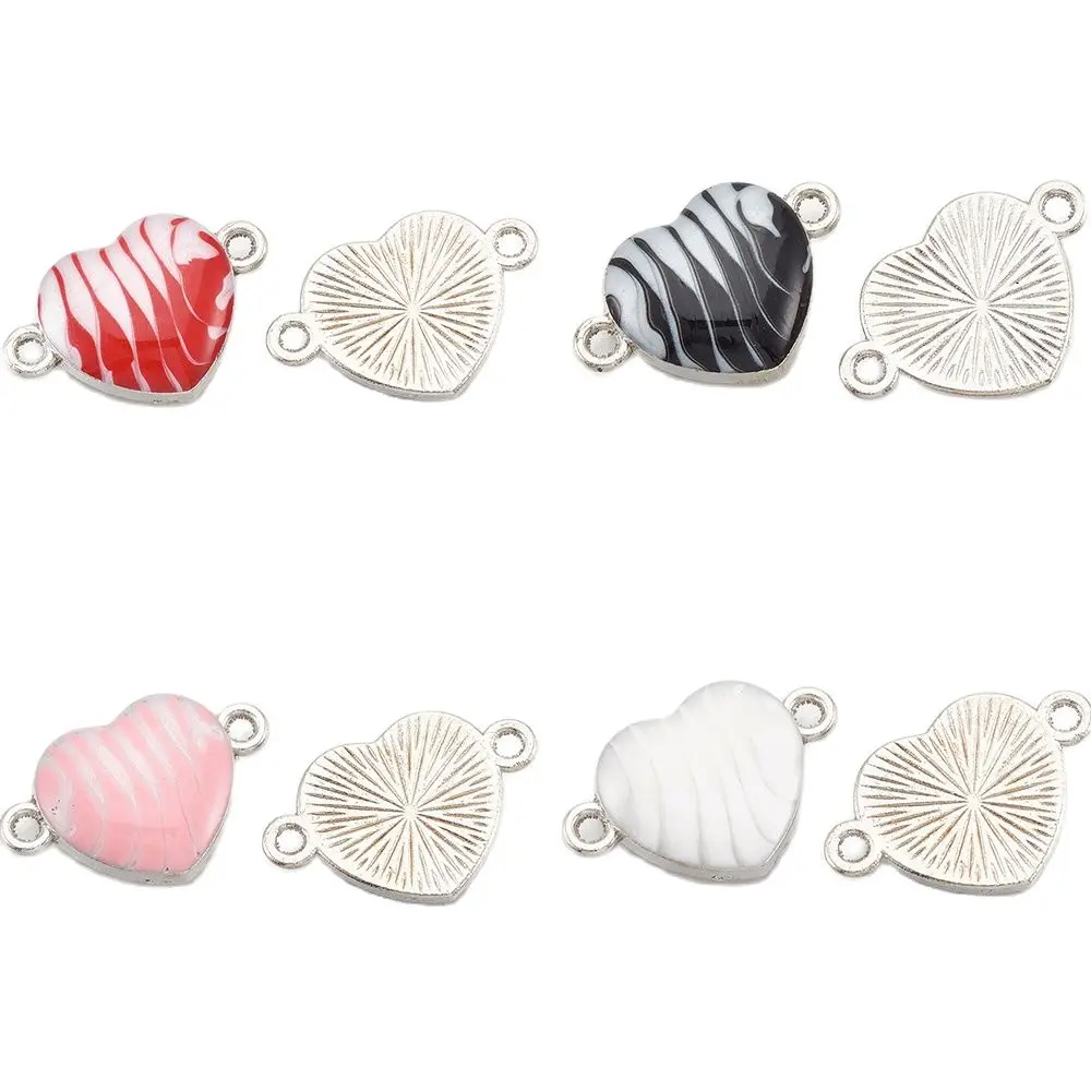 

30 Pcs Heart Alloy Enamel Links Connectors for DIY Necklaces Bracelets Pendants Charm Jewelry Making Findings 13.5x20.5x3mm