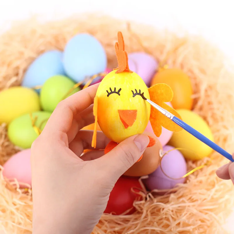 

20 DIY Easter Eggs Children DIY Cartoon painted Eggshell Handmade Materials for Kid Bedroom Decor Crafts Gold Party Decorations