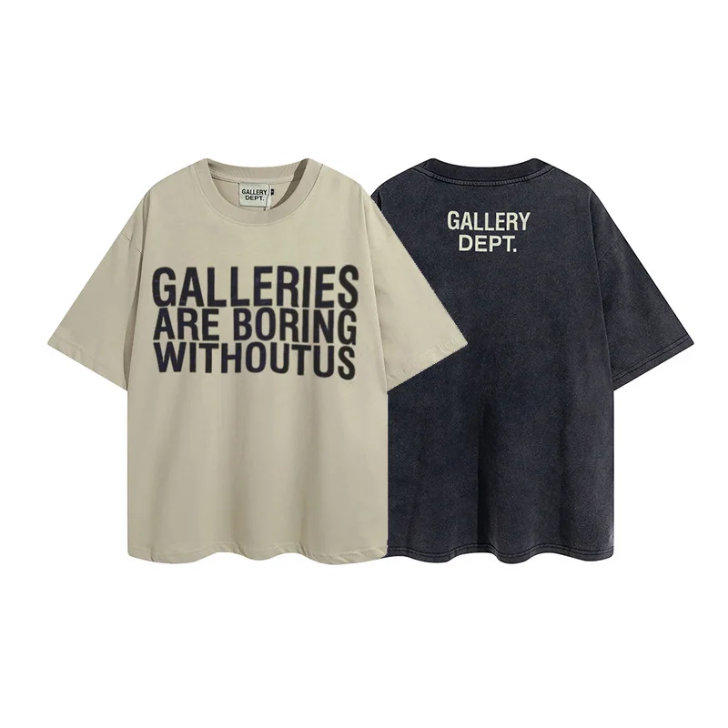 

American fashion brand new DEPT letter wash water to do old printed street casual men and women loose short sleeve T-shirt
