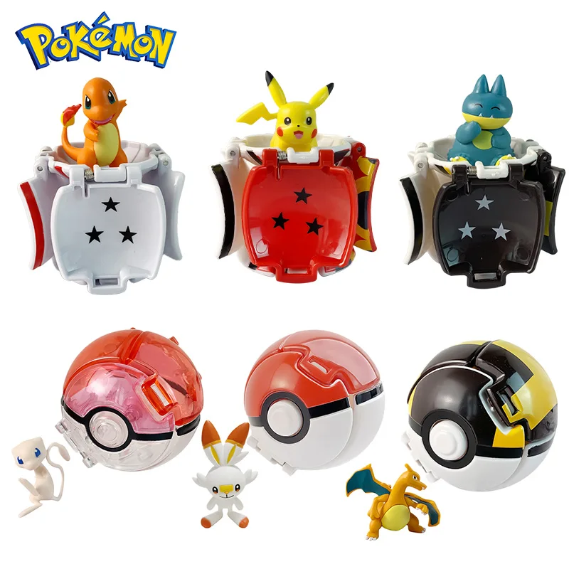 

32 Styles Pokeball Anime Figure Pikachu Mew Psyduck Charmander Eevee Pocket Monster Pokemon Go Elf Ball Toy Model children Gift