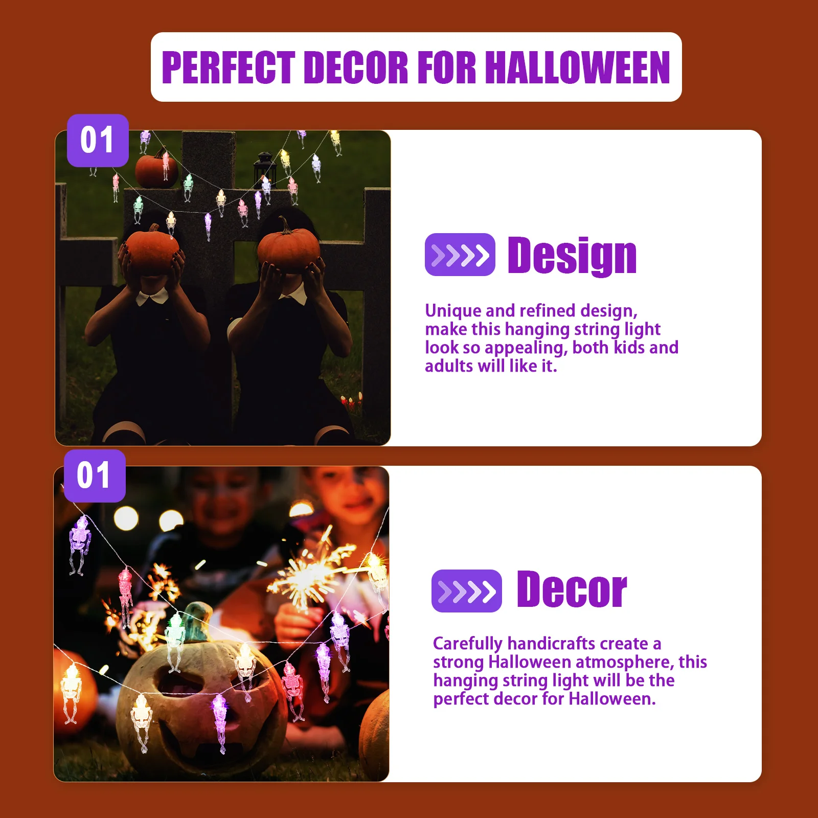 Светильник Post Skull Stand String Lights Vintage Decor Украшение На Хэллоуин Plastic Home Night