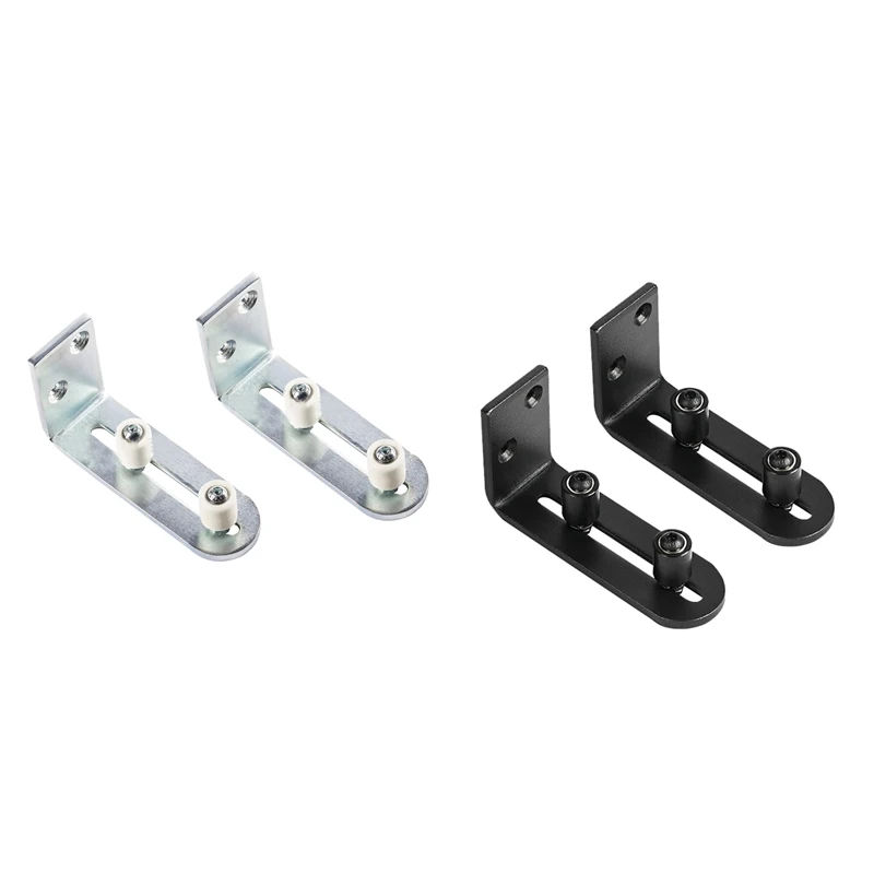 

Направляющие для пола раздвижной двери сарая, Регулируемый роликовый держатель, набор из 2 предметов, гладкие шарикоподшипники, плоское дно