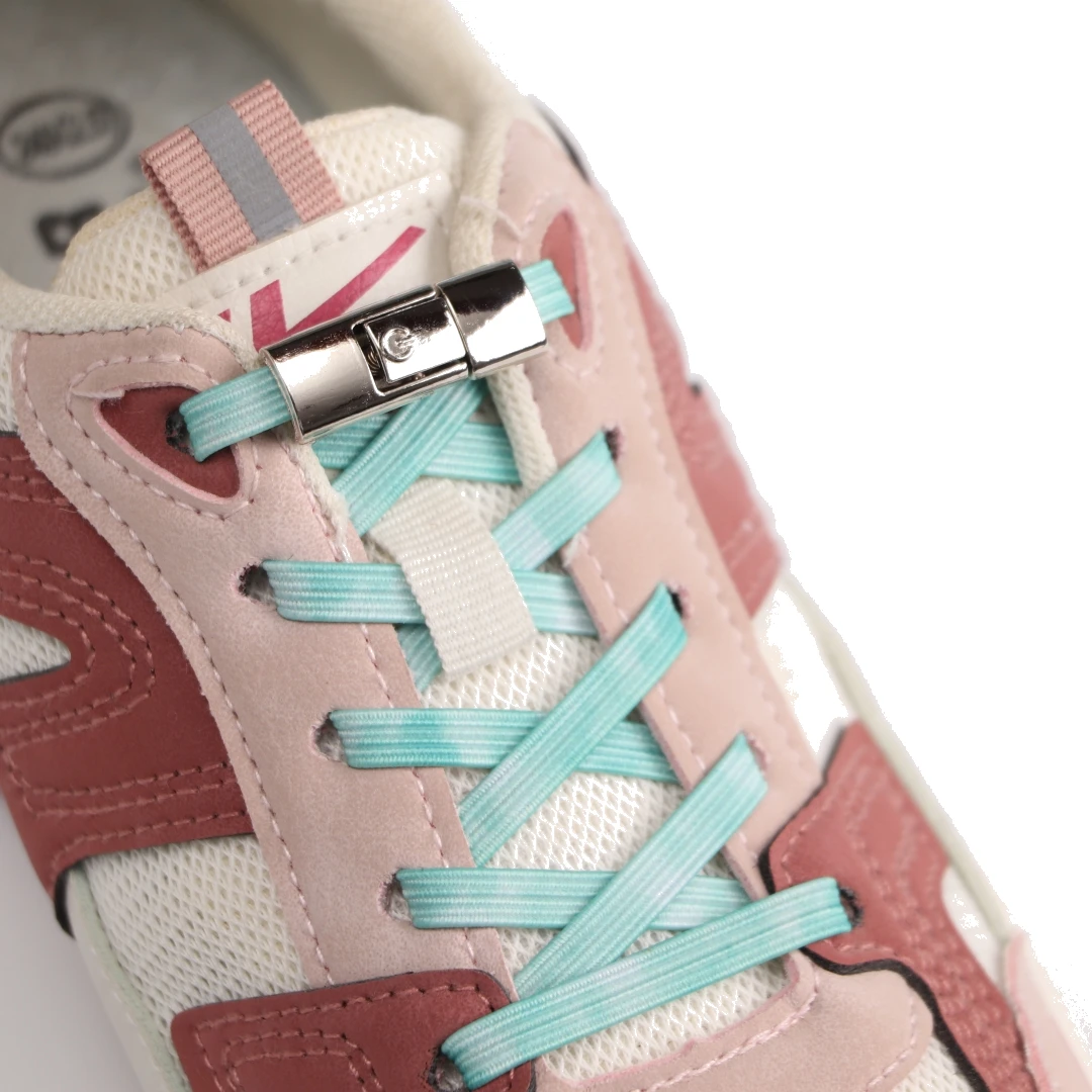 

Новые шнурки с нажимным замком без завязок, градиентные шнурки на плоской подошве, эластичные шнурки для детей и взрослых без завязывания обуви, аксессуары для обуви