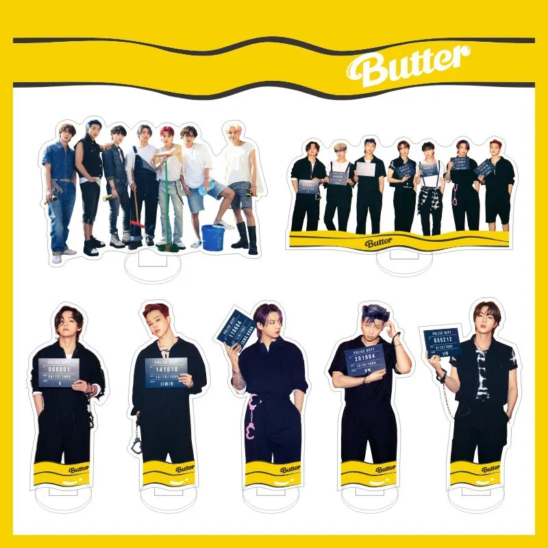 

9pcs/lot Kpop Butter New Album Acrylic Stand Model Korean Star Jimin Suga Jhope Jungkook V Figure Action Desk Decoration Gift
