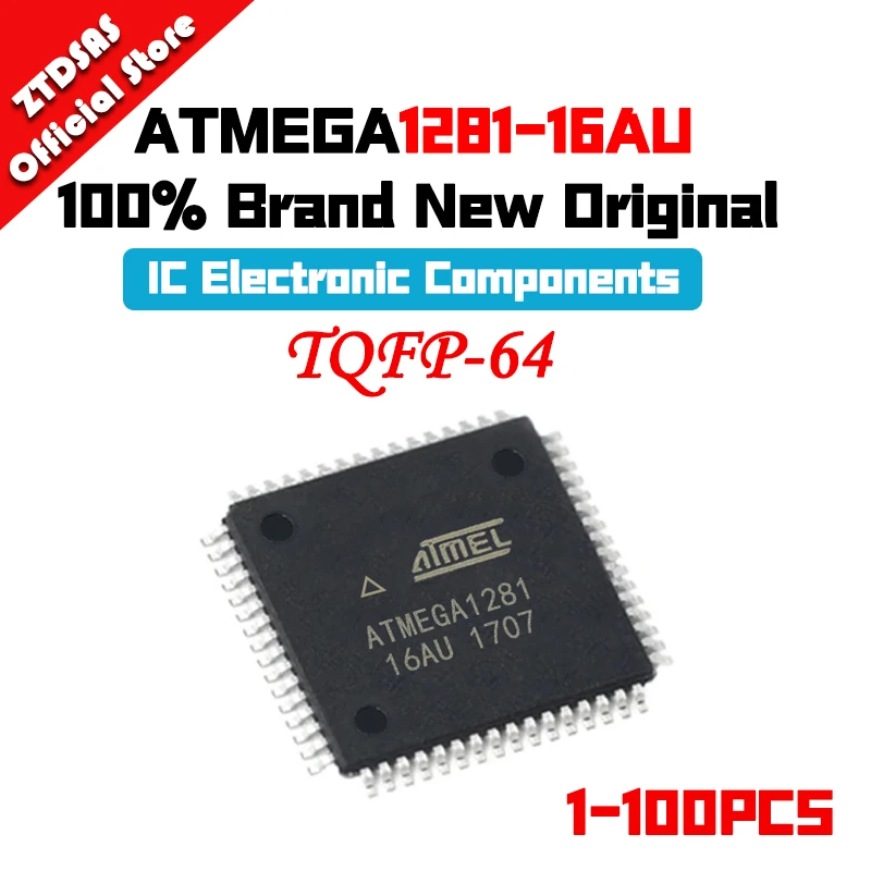 

New Original 1-100PCS ATMEGA1281-16AU ATMEGA1281 ATMEGA ATMEL IC MCU TQFP-64 Chip