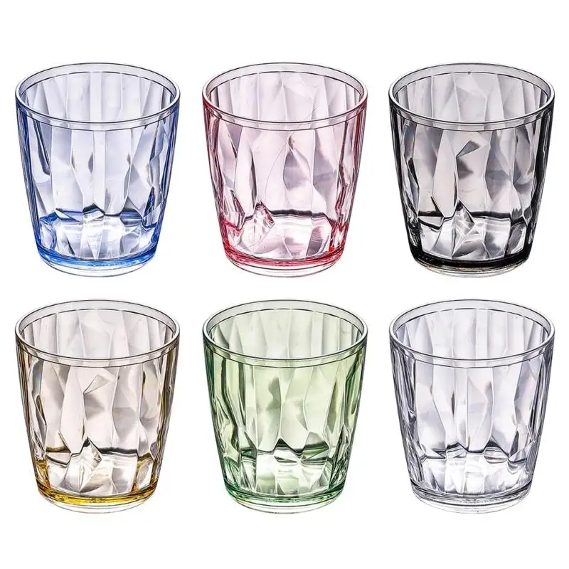 

Unbreakable Drinking Glasses 210ml Acrylic Shatterproof Water Tumblers Reusable Fruit Juice Beer Champagne Cup for Bar