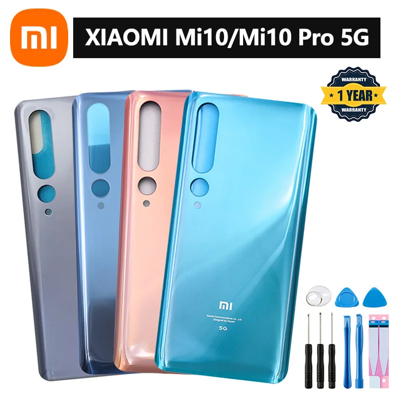 

Задняя стеклянная крышка для Xiaomi Mi Note 10 Pro, Задняя Крышка аккумуляторной батареи, стеклянная панель Note10, задняя панель корпуса, прозрачный См...