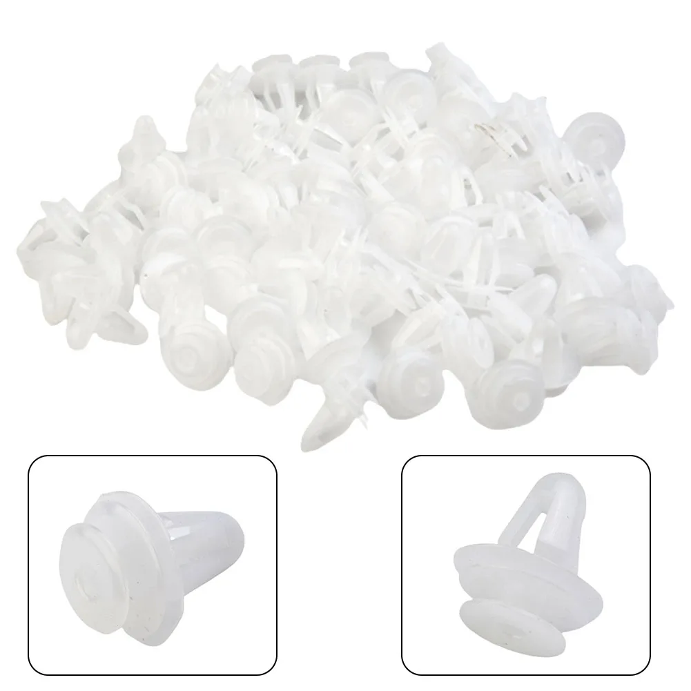 

Fender Bumper clips Push Rivets Screw Trunk White 100Pcs 9mm Fastener Hole Plastic Accessories Auto Automotive