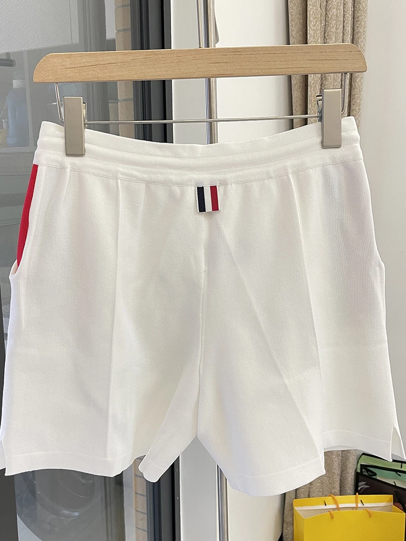 TB summer new casual loose ice silk knitted shorts college style age-reducing wild hot pants British pants