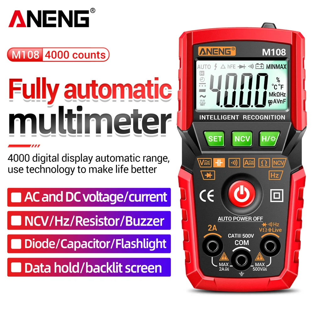 

Tester Multimetro Count Auto Digital Profesional Meter Electrical Multimeter 4000 Instruments Digital Mini