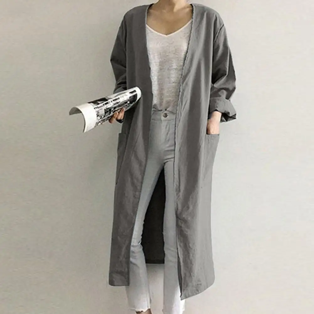 

Women Jacket Solid Color Fall Jacket Big Pockets Windbreaker Women Jacket
