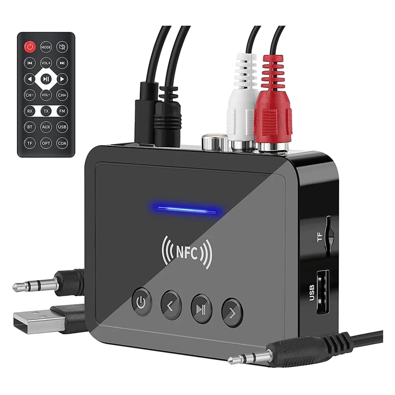 

NFC Bluetooth Transmitter Receiver FM Stereo AUX 3.5Mm Jack RCA Optical Wireless Handsfree Call Bluetooth Audio Adapter