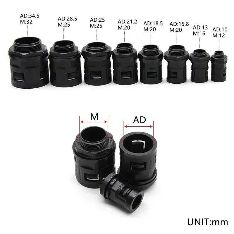 Концевые фитинги для полипропиленовой гофрированной трубы AD13 AD15.8 AD18.5 AD21.2 AD25 AD28.5