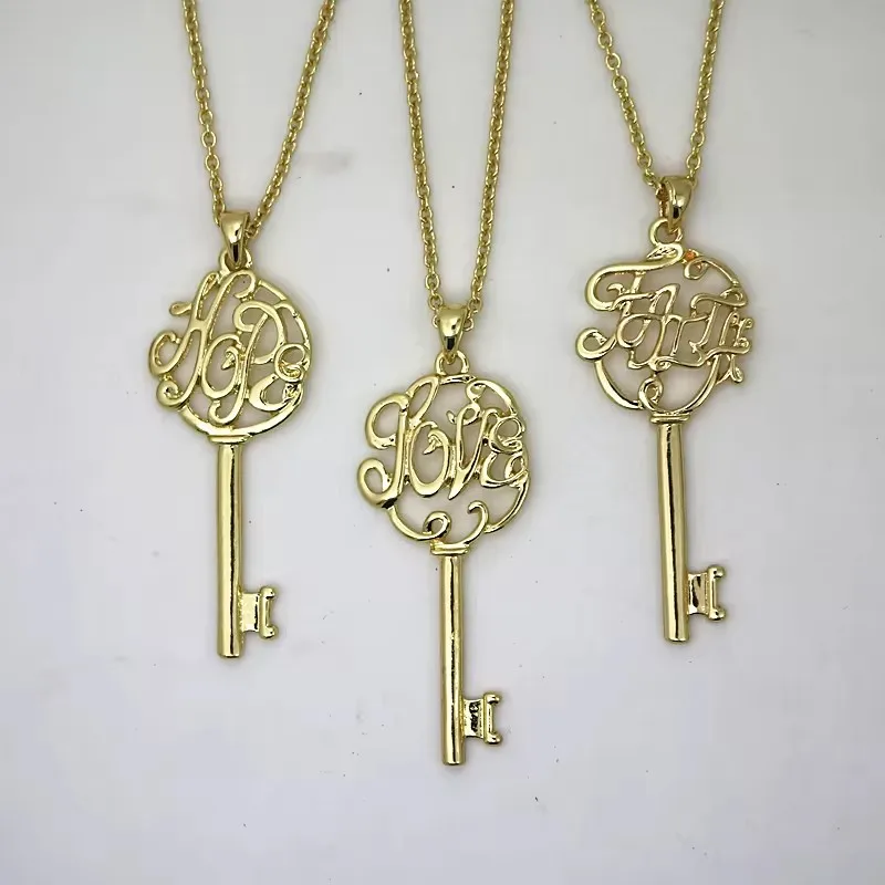 Модные ювелирные изделия подвеска в виде ключа с надписью колье-чокер