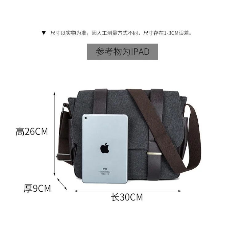 Men's Business Canvas Fashion Travel Bag Korean Version Shoulder Crossbody Bags for Men Retro Casual Briefcase Bolso De Hombre
