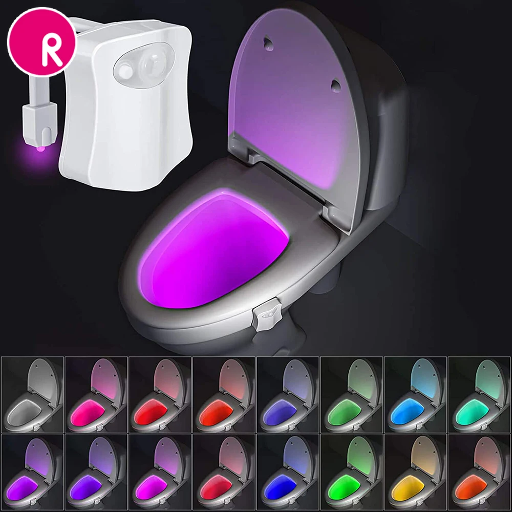 

Toilet Motion Sensor Light,8/16 Colors Changing Sensor LED Bathroom Washroom Night Light Inside Toliet Lamp For Fits