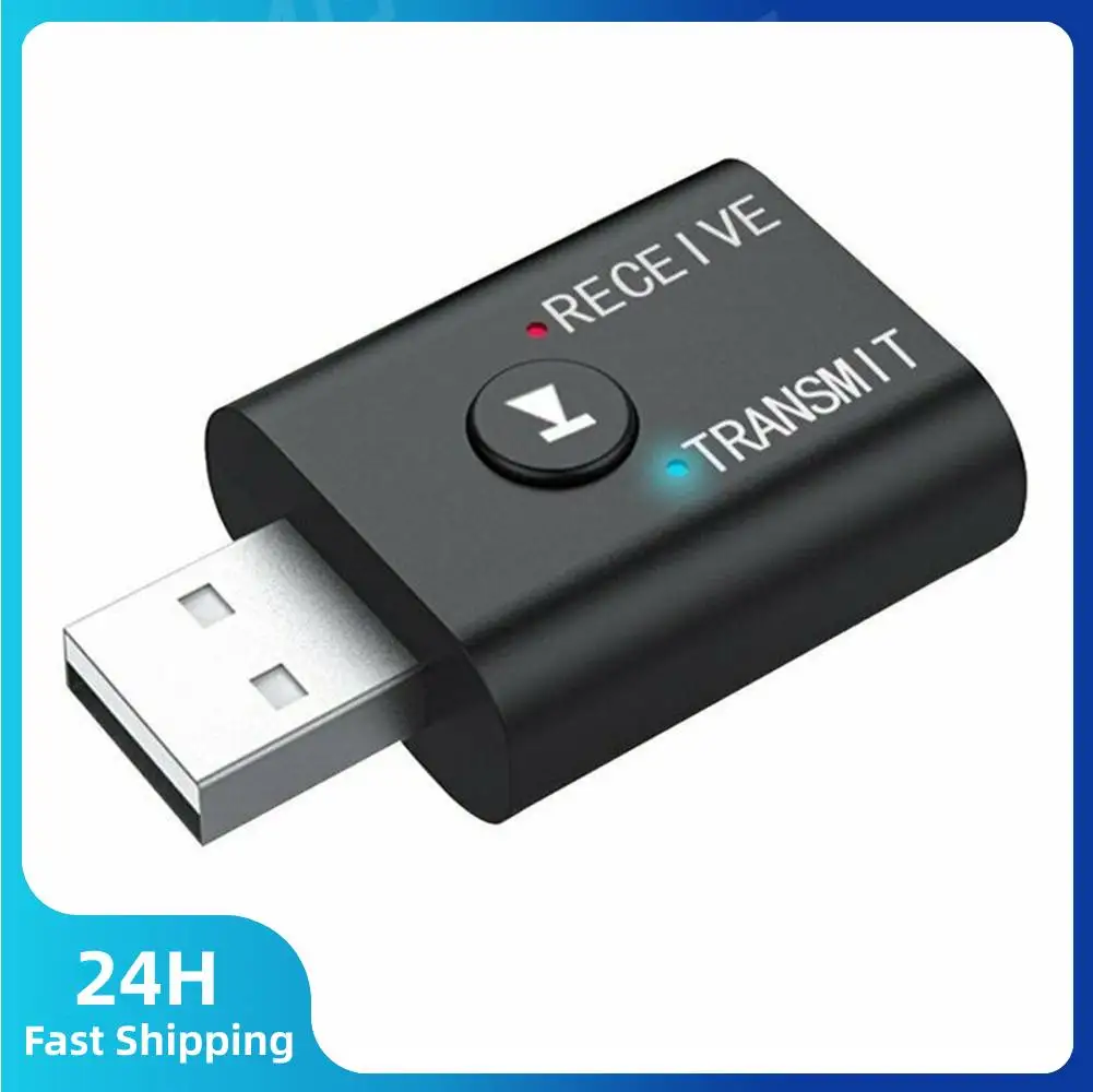 

TR6 Bluetooth 5.0 Transmitter Receiver 2 IN 1 Wireless Audio 3.5mm USB Aux Adapter BT Transmitter For Car Speaker PC TV