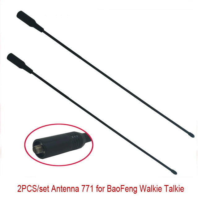 

2 pcs Dual Wide Band VHF/UHF SMA-F Female Soft Antenna 771 For baofeng UV-5R Radio walkie talkie