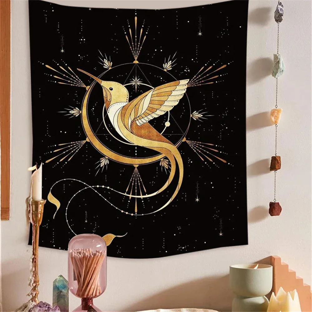 2024 ЗОЛОТОЙ СКОРПИОН гобелен настенный гадания черный скелет змея гобелены