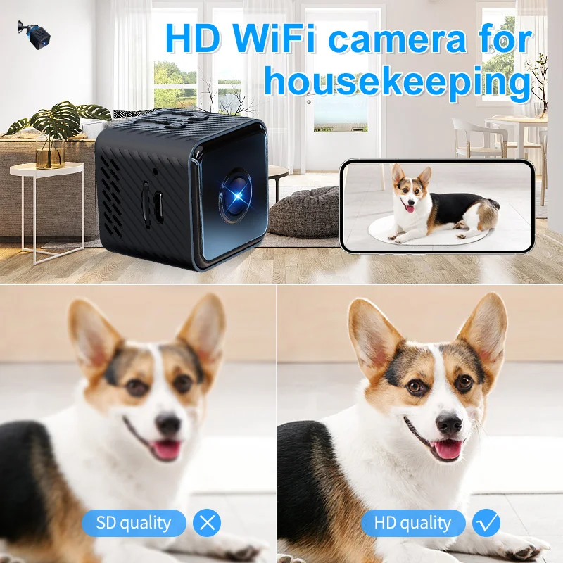 

Мини-камера видеонаблюдения с поддержкой Wi-Fi, 1080p