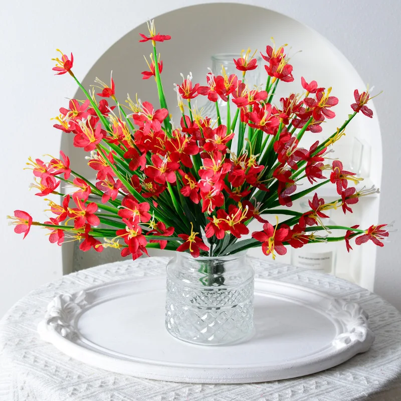 

Искусственные цветы, Нарцисс, Орхидея, украшение для дома, отеля, свадебного зала, Цветочная композиция, искусственный цветок, шелковая ткань