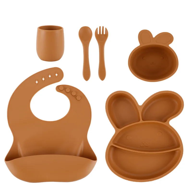 

6/5/4 шт., силиконовые нагрудники для детской посуды