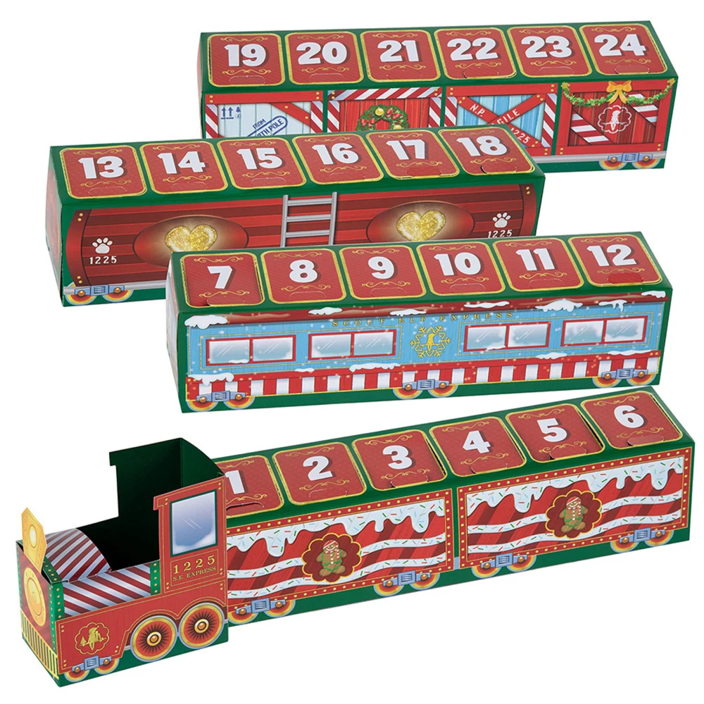 

With 24 Toy Christmas Travel Train Festival Supplies Countdown Calendar ABS Multicolor Funny 1PCS 24 Days Surprise Blind Box