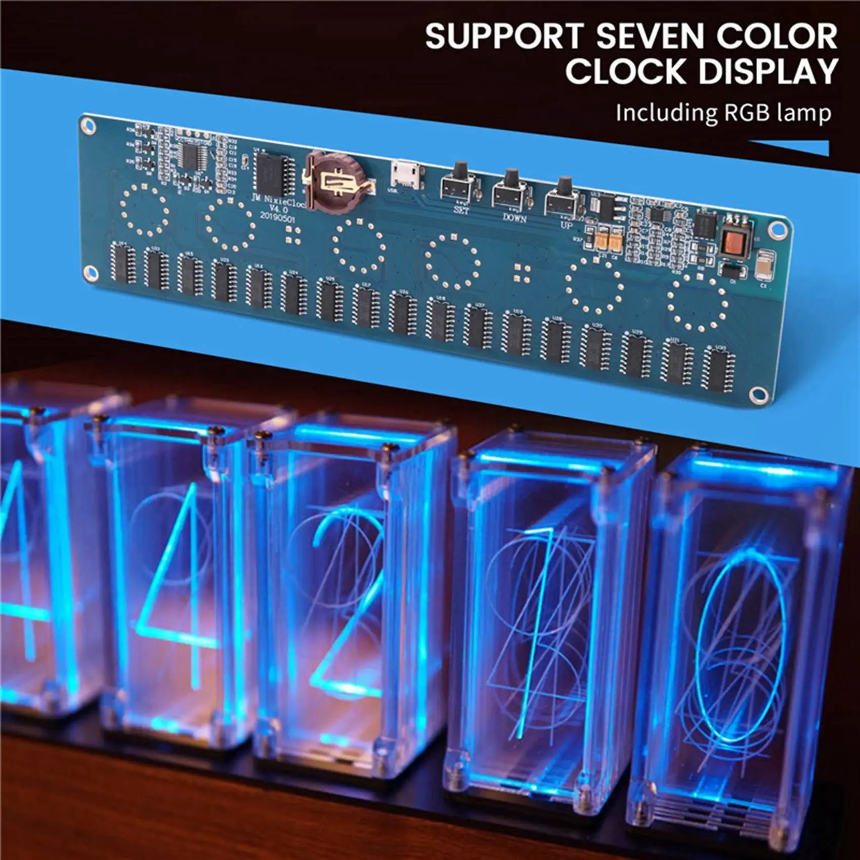 DIY In14 In4 Nixie Tube Clock Цифровые светодиодные часы Подарочный комплект печатной платы