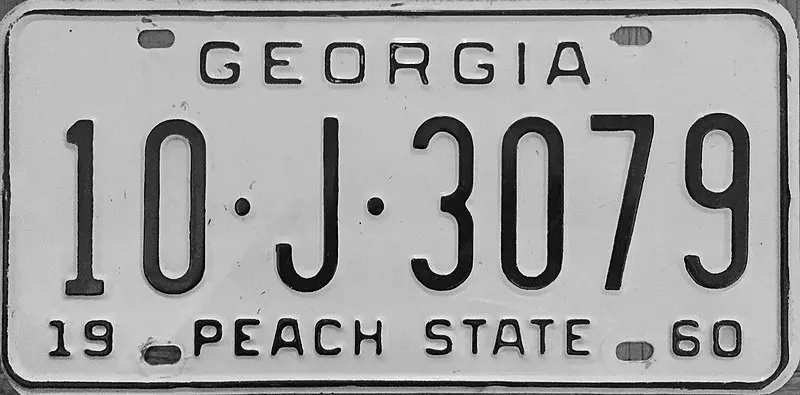 

1960 Georgia license plate-Car License Embossed Plate Rusty Retro Garage Tin Signs Outatime Back To The Future Metal Stamping