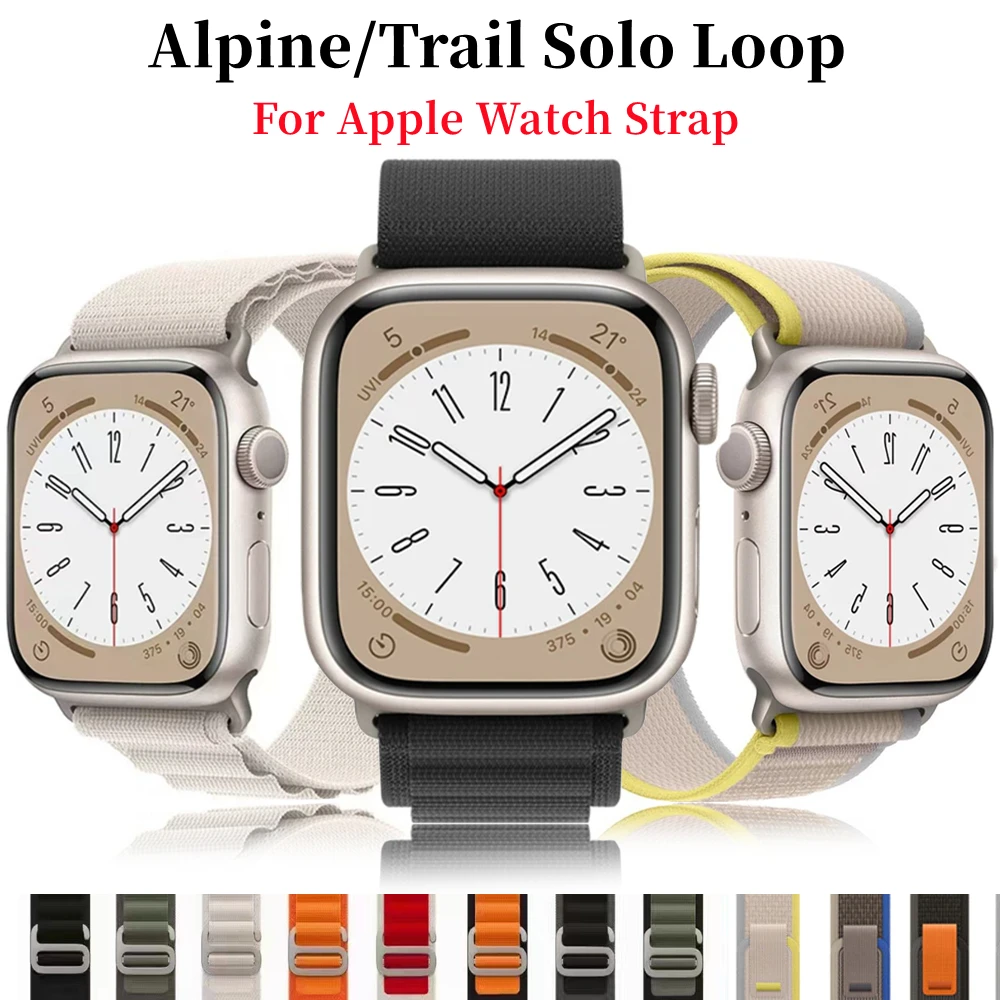 

Ремешок Alpine для Apple watch band 49 мм 44 мм 40 мм 45 мм 41 мм 42 мм 38 мм 49 мм, нейлоновый браслет для iwatch series Ultra 8 7 se 6 5 3