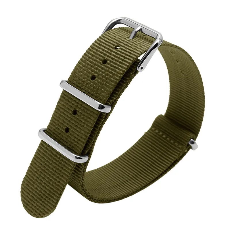 Ремешок резиновый для мужских часов нейлоновый военный Плетеный баллистический