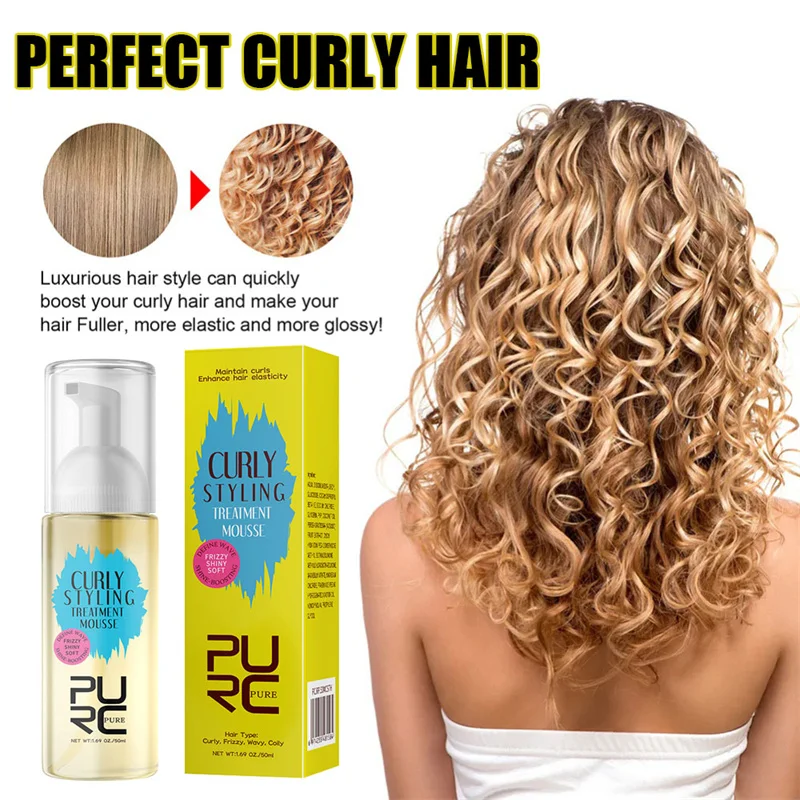 

Coconut Oil Hair Treatment Mousse Care Soft Smoothing Anti Frizz Repair Styling Wigs Enhancing Wavy Cream Curly Hair Products