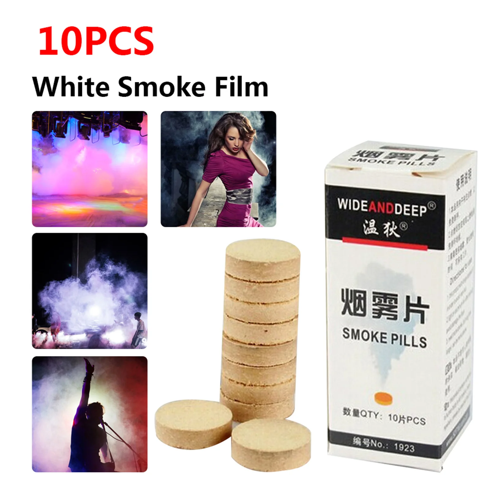 PCS White Smoke Cake Pills Show Divine Halloween Photography Aid Decoration Festival Activity Aid Toy Smoke Cakes