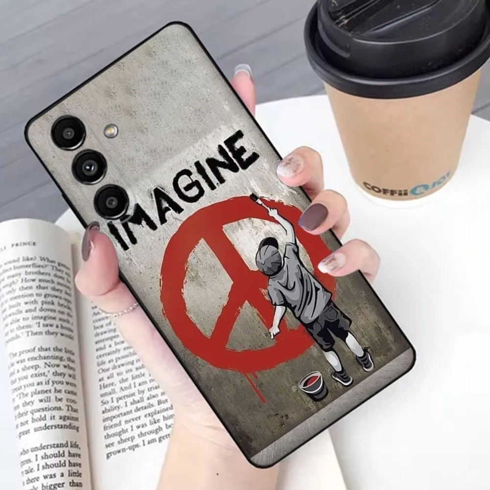 Street Art Banksy Graffiti Phone Case For Samsung S24 23 22 30 21 10 9 Ultra Plus Lite FE Soft Silicone Black Cover