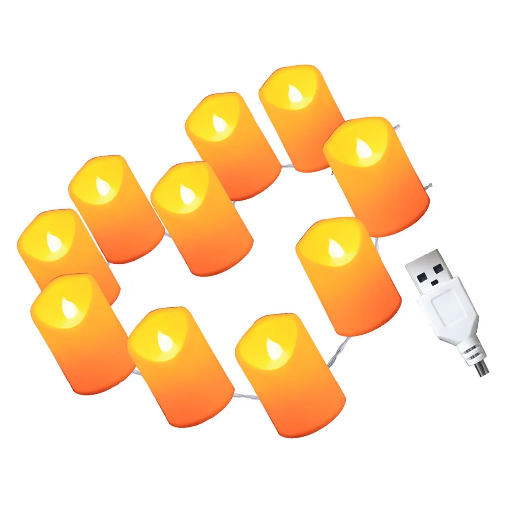 

Беспламенная гирсветильник да-свеча, теплое белое энергосберегающее встроенное освещение, s-свечи с питанием от USB, украшение для свадебной ...