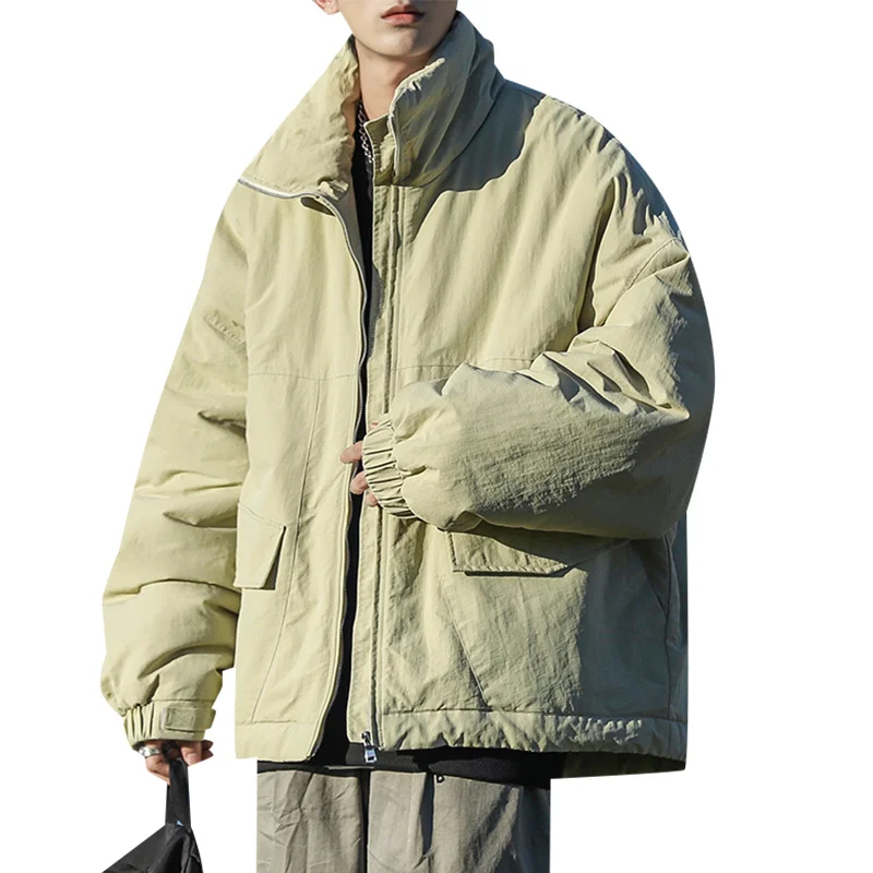 Winter Jacket Men Warm Fashion Casual Cotton Thickened Jacket Men Japanese Streetwear Loose Short Coat Mens Parker Clothes M-3XL