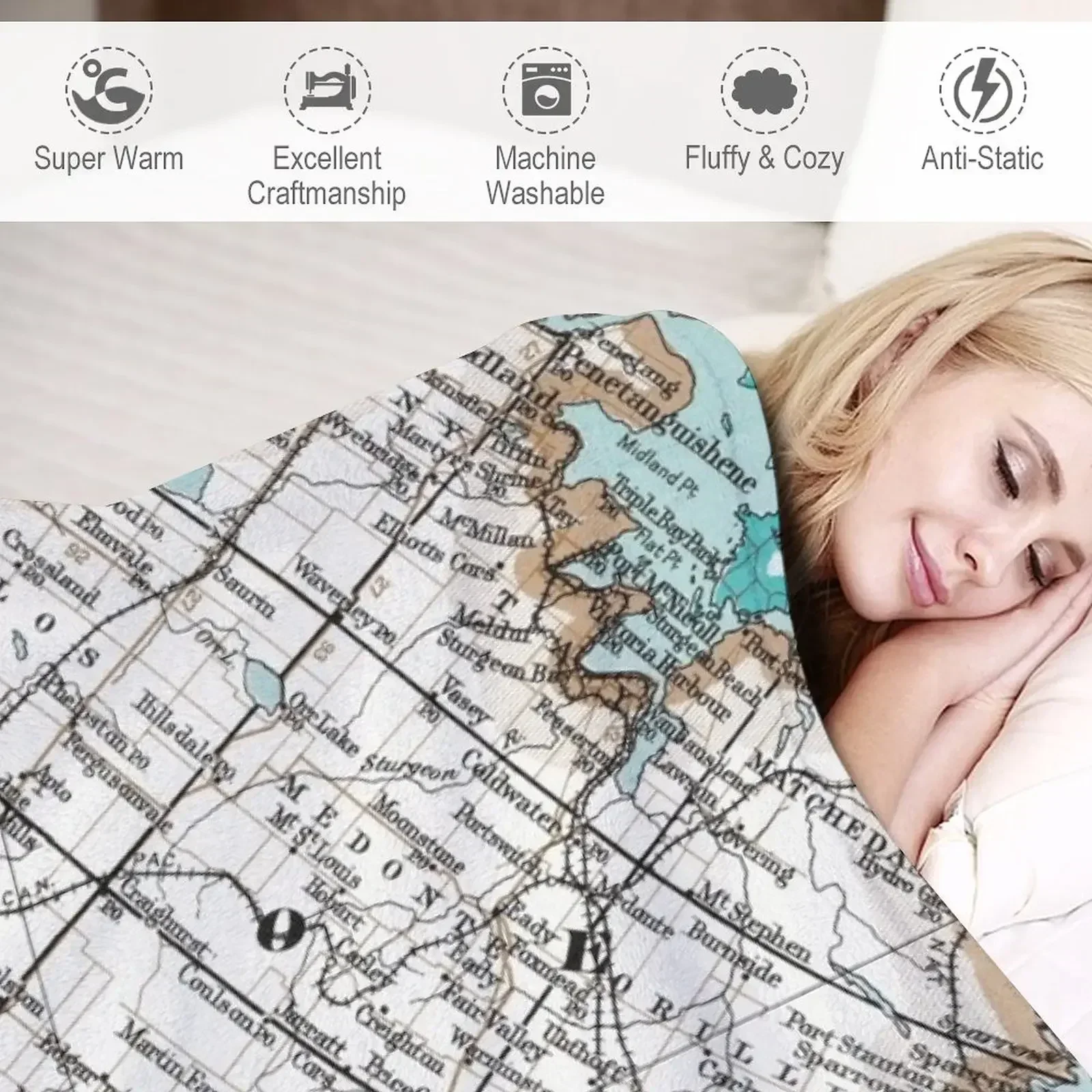 Карта округа Симкоэ Онтарио Канада пледы для декоративного дивана декоративные