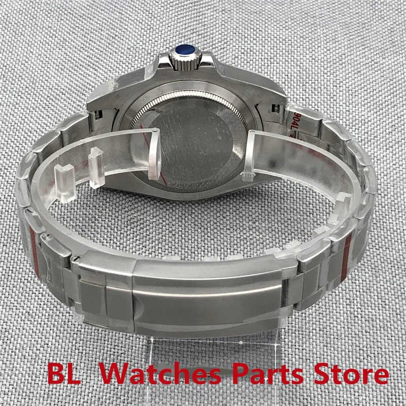 Мужские часы BLIGER серебристого цвета с черным циферблатом 40 мм NH34A(GMT) DG3804(GMT)