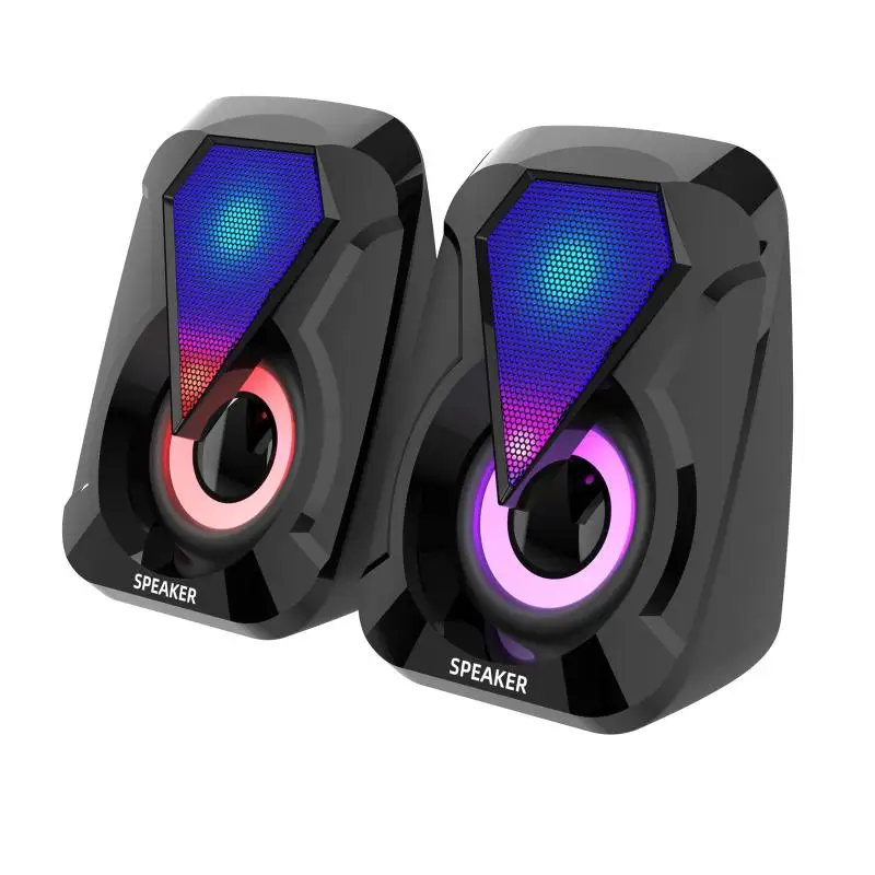 

Computer Speaker for PC Desktop and Laptop Mini RGB LED Sound Box with Dubwoofer for Home Theater Colorful USB Wired Game Speake