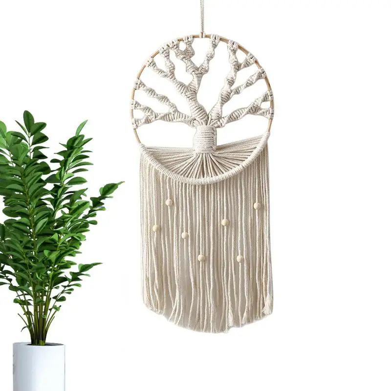 

Богемный гобелен макраме настенный гобелен Ловец снов на стену Декор Бохо Плетеный вязаный гобелен украшение для дома