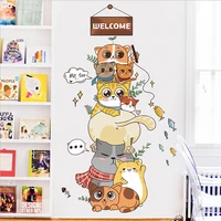 cartoon animals wall stickers welcome children mural decals for kids rooms baby bedroom wardrobe door decoratio