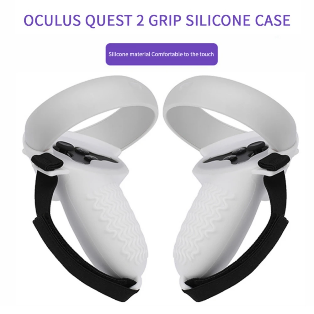 

Silicone Sleeve Cover For Oculus Quest 2 Grip Protector No-slip No-Sweat Grip Cover With Knuckle Strap VR Replacement Supplies