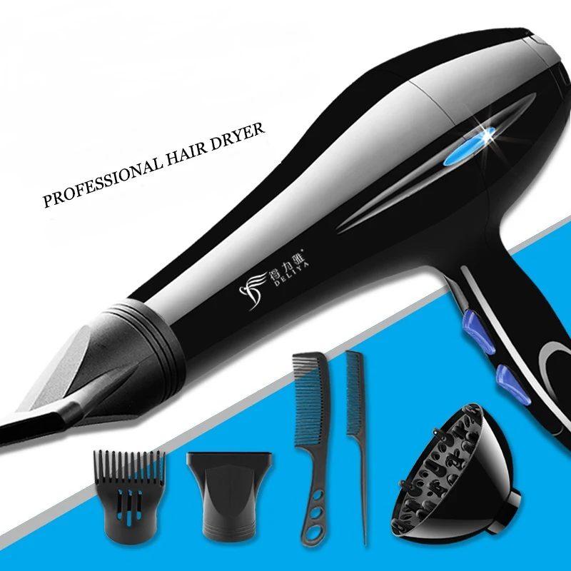 

Professional Hair Dryer Strong Power Quick Dry Barber Salon Styling Tools Hot Cold Air 5 Speed Adjustment Hair Electric Blower