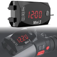 3 in 1 motorcycle electronic clock universal thermometer voltmeter 12v ip67 waterproof dust proof led watch digital display