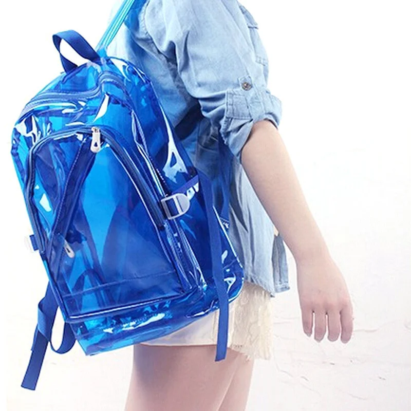 

Waterproof Backpack Transparent Clear Plastic for Teenage Girls PVC School Bags Shoulders Bag space backpack notebook Mochila