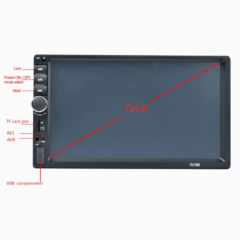 Автомагнитола 2 Din с сенсорным экраном HD 7 дюймов стерео Bluetooth громкой связью
