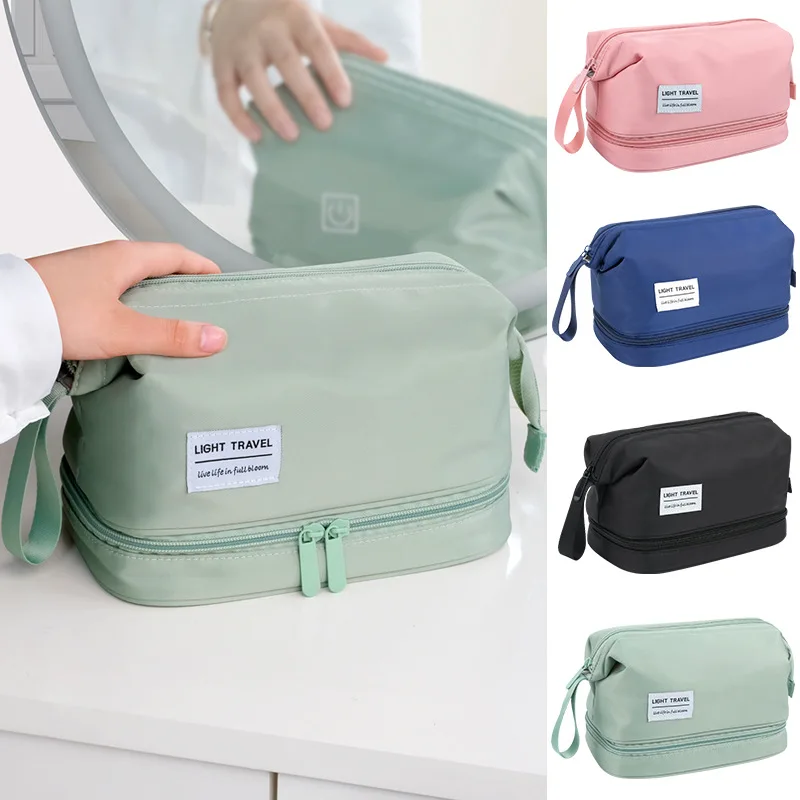 

Large-capacity Big Cosmetic Bag Women Double Zipper Waterproof Makeup Bag Travel Toiletry Bag Make Up Organizer Neceser Mujer